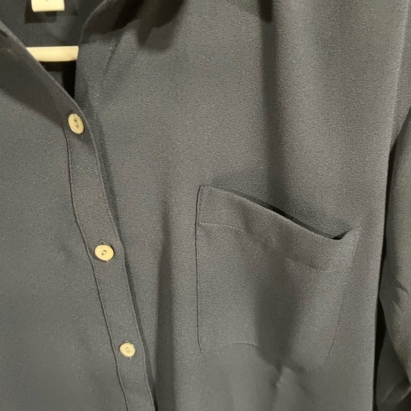 j.jill Navy Long Sleeved Button Down Basic Blouse Small Office Career Preppy - Picture 5 of 8